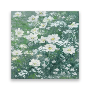 Tablou Canvas - Floral, Flori de camp, Alb, 60 x 60 cm