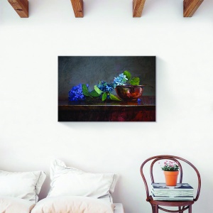 Tablou decorativ floral pe canvas cu flori de liliac