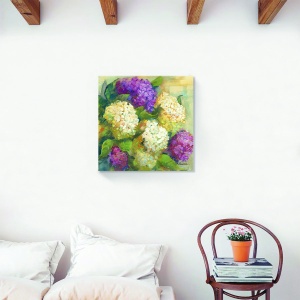 Tablou decorativ canvas floral liliac 60x60 cm