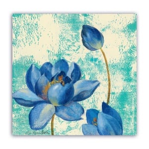 Tablou Canvas - Floral, Vintage, Albastru, Lalea, 60 x 60 cm