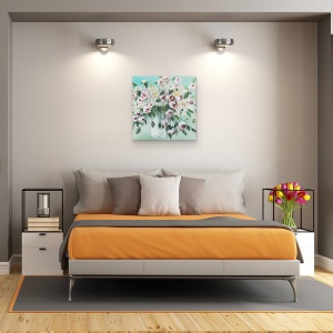 Tablou canvas - Flori, Antic, Vaza, Pictura, 90 x 90 cm - Img 3