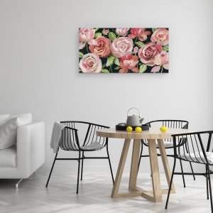 Tablou canvas - Flori, Catifea Rosie, Pictura, 50 x 100 cm - Img 4