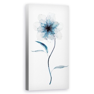 Tablou canvas - Flori, Culoare Indigo, Pictura, 50 x 100 cm