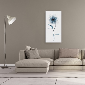 Tablou canvas - Flori, Culoare Indigo, Pictura, 50 x 100 cm - Img 2