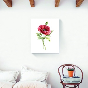 Tablou decorativ flori de maci roșii pe canvas 60x75 cm