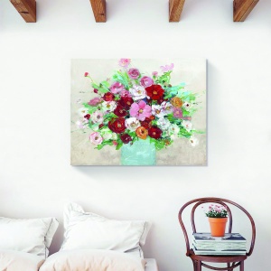Tablou decorativ flori primavara pe canvas intr-o vaza