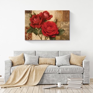 Tablou Canvas - Flori, Trandafir, Rosu, 80 x 120 cm - Img 2