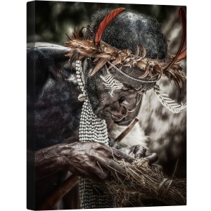 Tablou canvas - Foc, Originar, Trib, Jiwica, Wamena, Dani, Papua, 60 x 80 cm