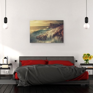 Tablou canvas - Furtuna De Aur, Castel, Valuri, Stanca, 40 x 60 cm - Img 3