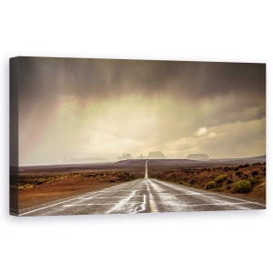 Tablou canvas - Furtuna In Monument Valley, Drum, Cer, Perspectiva, Peisaj, 50 x 100 cm