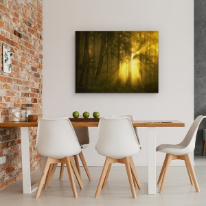 Tablou canvas - Galben, Peisaj, Soare, Dimineata, Rasarit De Soare, 75 x 100 cm - Img 4