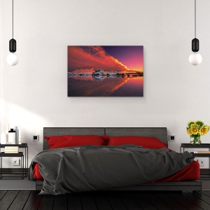 Tablou canvas - Gheata Si Foc, Peisaj, Natura, Cer, Nori, Apus De Soare, 40 x 60 cm - Img 3