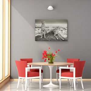 Tablou canvas - Gheparzi la panda, Animal, Camuflaj, Cuplu, Pereche, 80 x 120 cm - Img 4