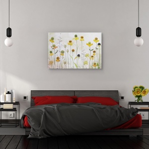 Tablou canvas - Helenium, Natura moarta, Botanica, Galben, Textura, 60 x 90 cm - Img 3