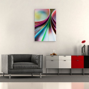 Tablou canvas - Iesind La Suprafata, Hartie, Abstract, Curcubeu, Moale, Forme, 40 x 60 cm - Img 2