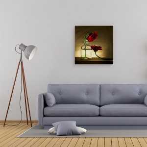Tablou canvas - Imi Pare Rau, Nu Mai E Loc, Natura Moarta, Dragoste, Floare, Apa, Vaza, 90 x 90 cm - Img 2