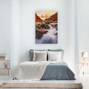 Tablou Canvas - Impresie De Toamna, Patagonia, Munti, Roci, Apa, Paradis, 60 x 90 cm - Img 3