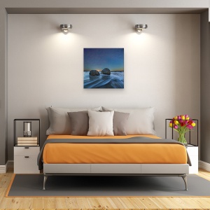 Tablou canvas - Impreuna, Noua Zeelanda, Stanca, Bolovani, 90 x 90 cm - Img 3