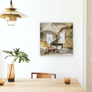 Tablou canvas - In Ceruri, Scaun, Pian, Pian, Muzica, Performanta, 90 x 90 cm - Img 4