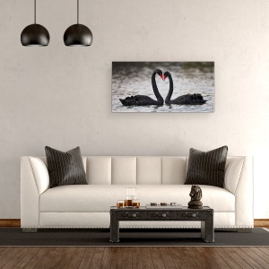 Tablou canvas - In Dragoste, Inima, Lebada Neagra, Dragoste, 50 x 100 cm - Img 2