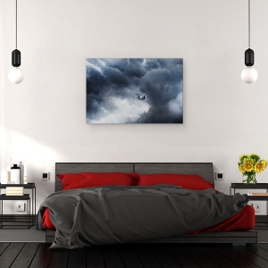 Tablou canvas - In Infern, Avioane, Aeronava, Fortele Aeriene, Albastru, 60 x 90 cm - Img 3