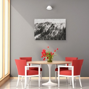 Tablou canvas - In Lumina Soarelui, Peisaj, Copaci, Padure, Pini, Brazi, 60 x 90 cm - Img 4