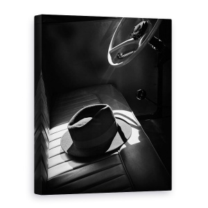 Tablou canvas - In Soare, Palarie, Masina Clasica, Vintage, Retro, 60 x 80 cm