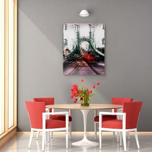 Tablou canvas - In Tramvai, Budapesta, Strada, Pod, Urban, 60 x 75 cm - Img 4