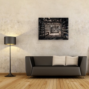 Tablou canvas - Incarcare Teava, Noapte, Punct, Tunel, Arhitectura, 60 x 80 cm - Img 2