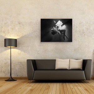 Tablou canvas - Inceput, Plutire, Ingeras, Alb-Negru, 60 x 80 cm - Img 2