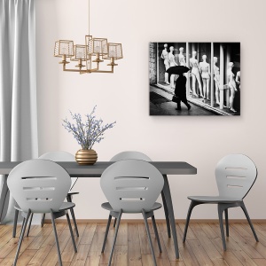 Tablou canvas - Indiferent, Papusa, Manechin, Umbrela, Ploaie, 60 x 75 cm - Img 4