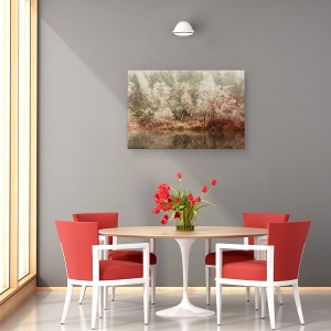 Tablou canvas - Inghetat, Peisaj, Iarna, Copaci, Lac, 40 x 60 cm - Img 4