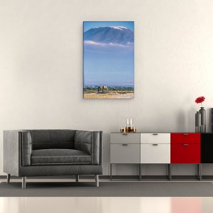 Tablou canvas - Kilimanjaro Si Santinelele Linistite, Elefant, Animale, Salbatic, 60 x 90 cm - Img 2
