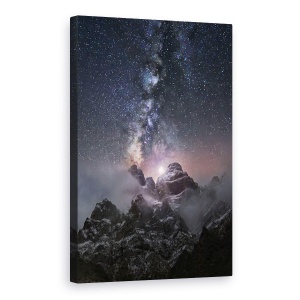 Tablou canvas - La Marginea Lumii, Munte, Calea Laptelui, Stele, Noapte, Rece, 60 x 90 cm