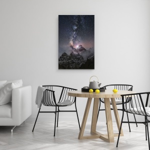 Tablou canvas - La Marginea Lumii, Munte, Calea Laptelui, Stele, Noapte, Rece, 60 x 90 cm - Img 4