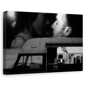 Tablou canvas - La Paris, Monocrom, Negru, Strada, Oras, 80 x 120 cm