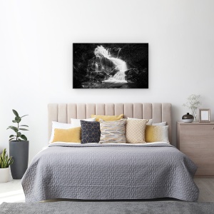 Tablou canvas - Lainbach, Cascada, Alb-Negru, Contrast, Flux, Curge, 50 x 80 cm - Img 3