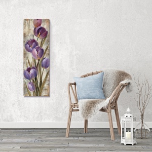 tablou canvas lalele mov primavara 30x90 cm