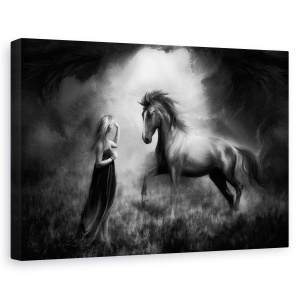 Tablou canvas - Legatura Dintre Noi, Cal, Poveste, Armasar, Intuneric, 60 x 90 cm