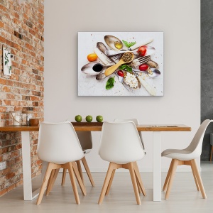 Tablou canvas - Linguri Si Salata, Alimente, Ingrediente, Salata, Rosii, 60 x 80 cm - Img 4