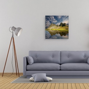 Tablou canvas - Liniste, Peisaj, Cer, Nori, Munte, Islanda, 60 x 60 cm - Img 2