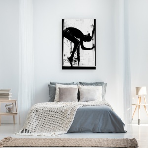 Tablou canvas - Lorn, Alb-Negru, Figura, Silueta, Degete, Femeie, 40 x 60 cm - Img 3