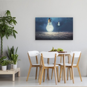 Tablou canvas - Luna Ca O Lampa, Editare Creativa, Bec, Becuri, Idee, Idei, 50 x 80 cm - Img 4