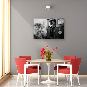 Tablou canvas - Masinistul, Documentar, Alb-Negru, Fum, 40 x 60 cm - Img 4