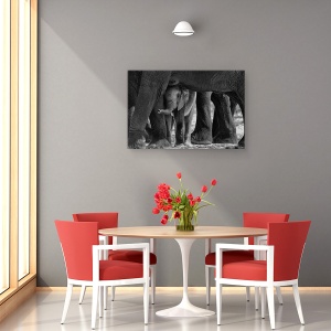 Tablou canvas - Mici Printre Mari, Elefant, Chobe, Rau, Botswana, Africa, 80 x 120 cm - Img 4