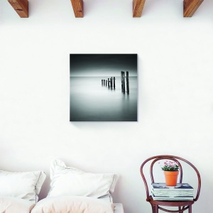 Tablou canvas monochrom ceață mare port 60x60 cm