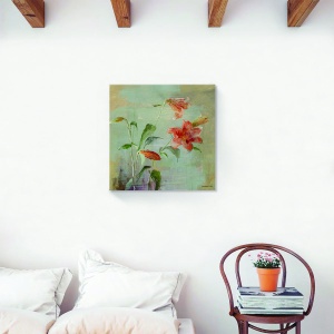 Tablou decorativ canvas vintage Narcis 60x60 cm