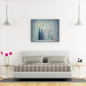 Tablou canvas - Narcise, Natura Moarta, Vaza, Flori, Sticla, 60 x 75 cm - Img 3