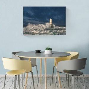 Tablou decorativ canvas peisaj marin cu far 60x90 cm
