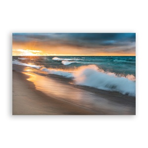 Tablou Canvas - Natura, Mare, Valuri, Plaja, Apus de soare, 40 x 60 cm - Img 1